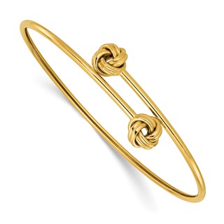 Leslie's 14K Polished Knot Flexible Bypass Bangle