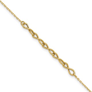 Leslie's 14K Polished Infinity 9in Plus 1in ext. Anklet