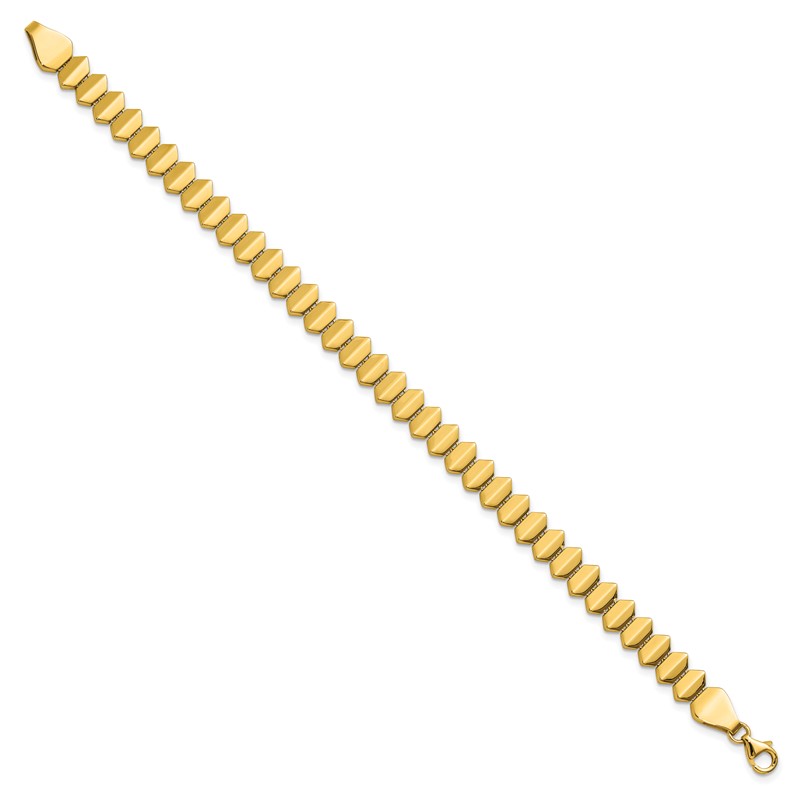 14K Polished Fancy Geometric Link Bracelet