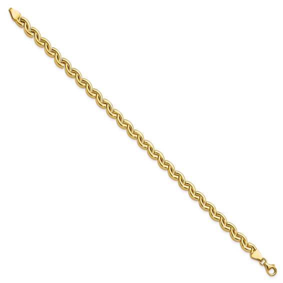 Leslie's 14K Polished Fancy Wave Link Bracelet