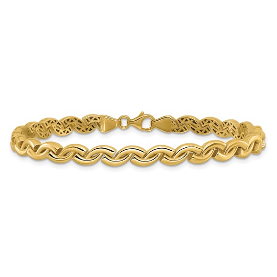 Leslie's 14K Polished Fancy Wave Link Bracelet