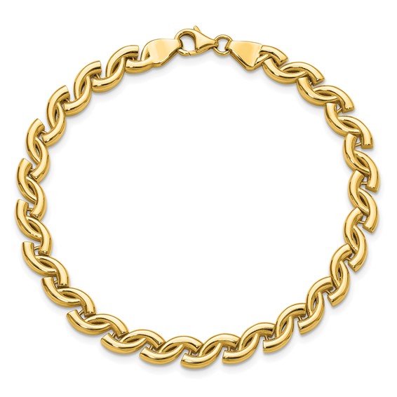 Leslie's 14K Polished Fancy Wave Link Bracelet