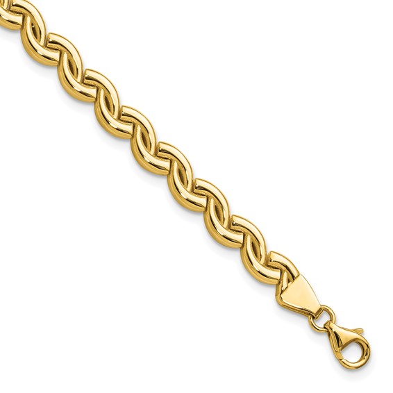 Leslie's 14K Polished Fancy Wave Link Bracelet