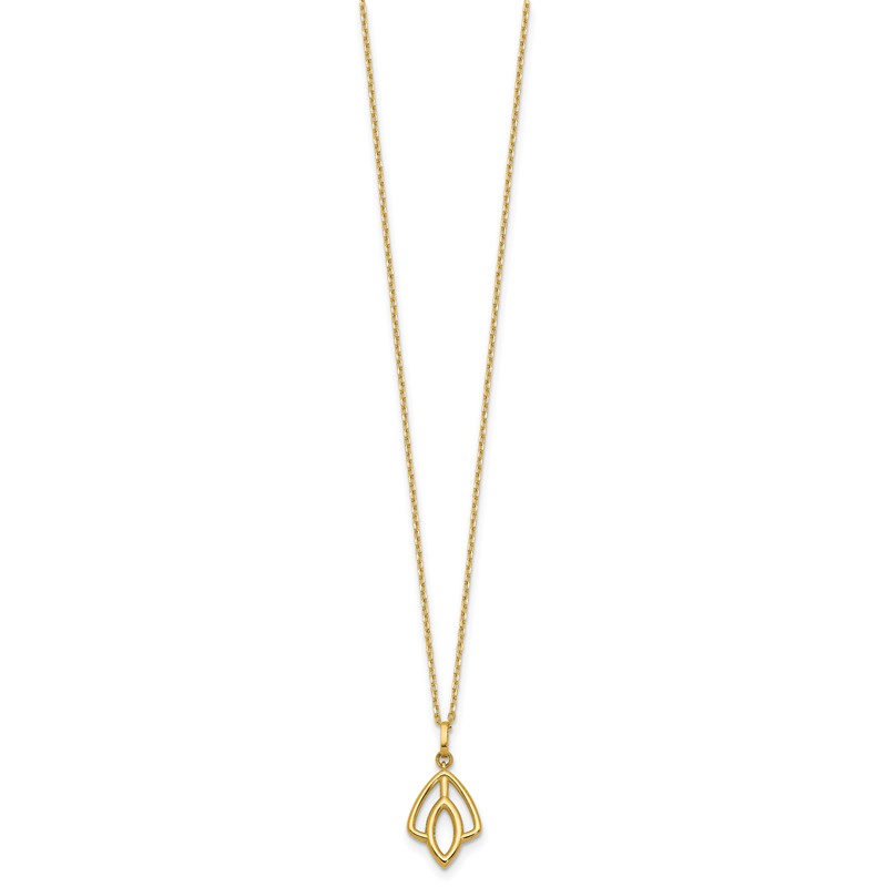 14K Polished Floral Pendant Necklace