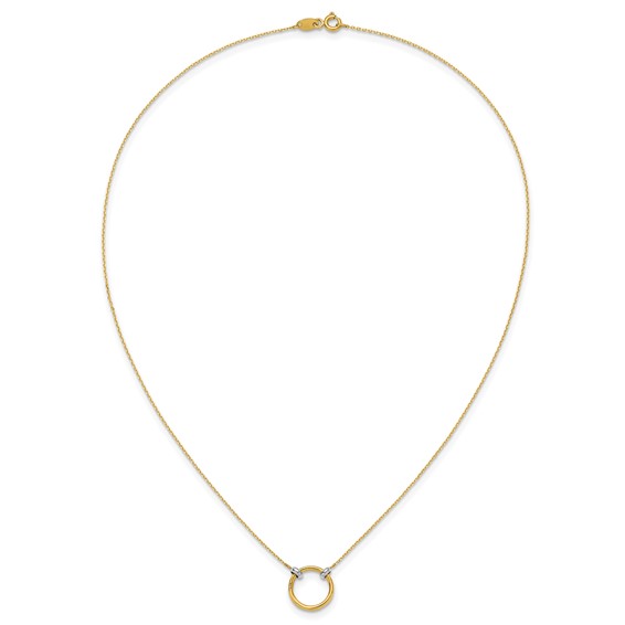 Leslie's 14K with Rhodium Polished Circle Necklace