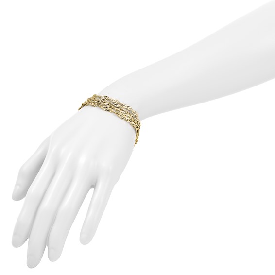 Leslie's 14K Polished/Diamond-cut Multi-strand Singapore Bracelet