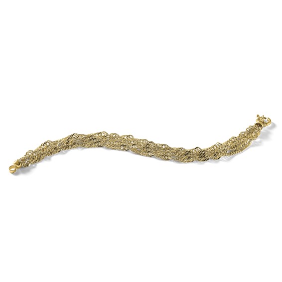 Leslie's 14K Polished/Diamond-cut Multi-strand Singapore Bracelet