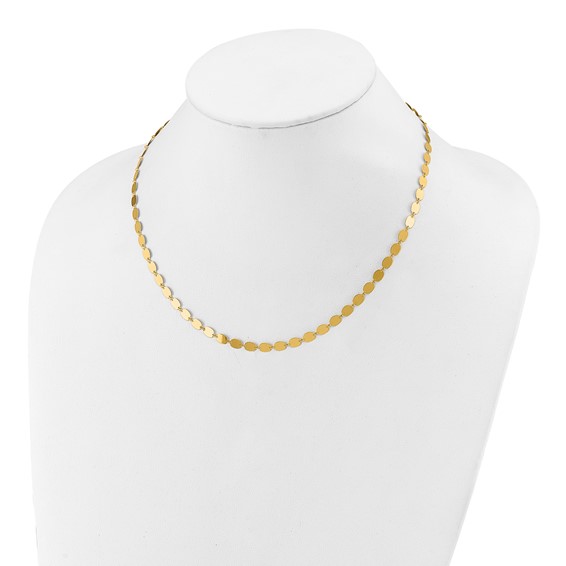 Leslie's 14K Polished Fancy Mirror Link Necklace