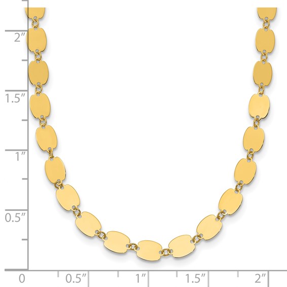 Leslie's 14K Polished Fancy Mirror Link Necklace