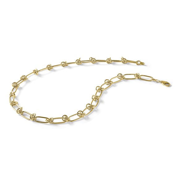 Leslie's 14K Polished Love Knot Fancy Paperclip Link Necklace