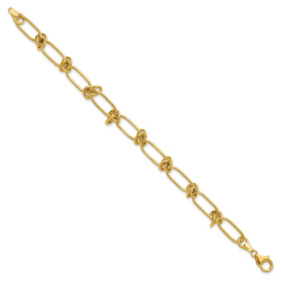Leslie's 14K Polished Love Knot Fancy Paperclip Link Bracelet
