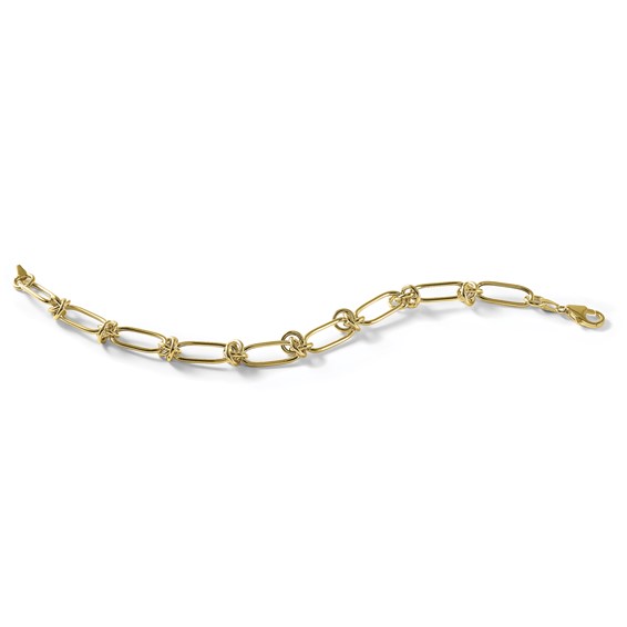 Leslie's 14K Polished Love Knot Fancy Paperclip Link Bracelet