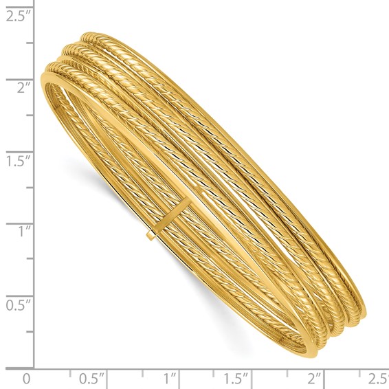 Leslie's 14K Polished and Twisted 7-Layer Slip-on Bangle