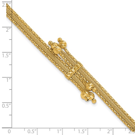 Leslie's 14K Polish/Texture/Dia-cut Fancy Bracelet