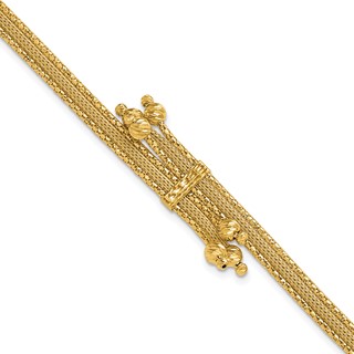 Leslie's 14K Polish/Texture/Dia-cut Fancy Bracelet