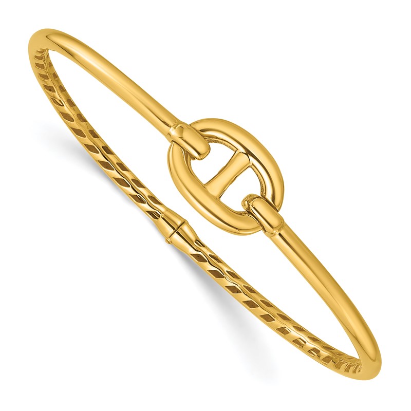 14K Polished Hinged Bangle