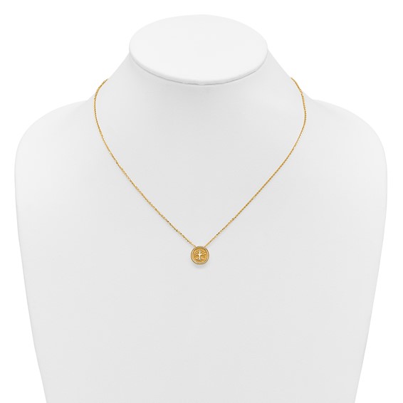 Leslie's 14K Polished and Satin Tree of Life Necklace