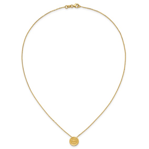 Leslie's 14K Polished and Satin Tree of Life Necklace