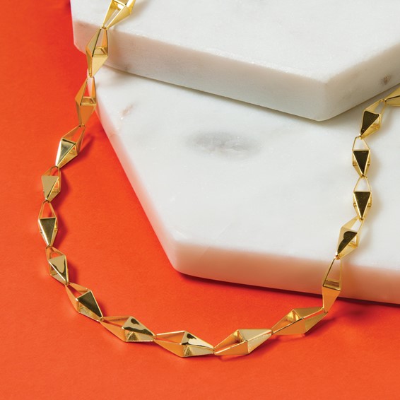 Leslie's 14K Polished Geometric Link Necklace