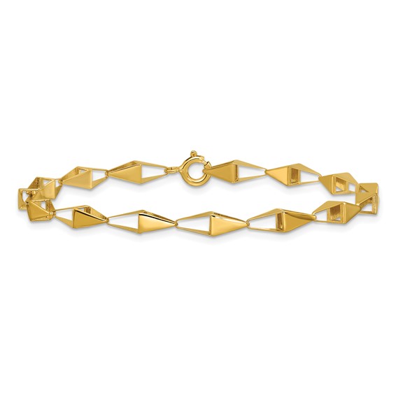 Leslie's 14K Polished Geometric Link Bracelet
