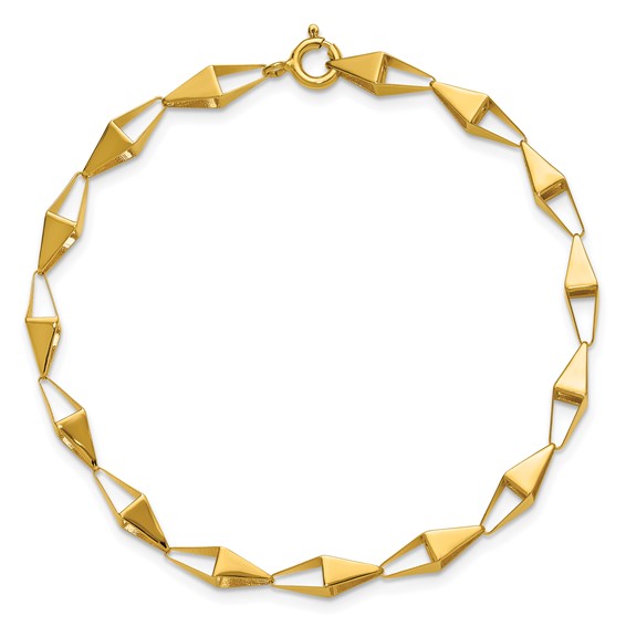 Leslie's 14K Polished Geometric Link Bracelet