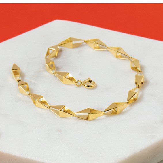 Leslie's 14K Polished Geometric Link Bracelet