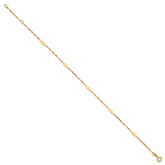 Leslie's Gold Polished Station Anklet