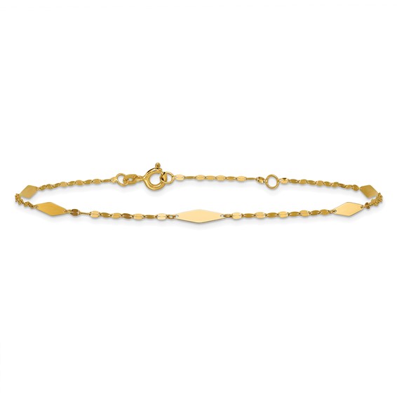 Leslie's Gold Polished Station Anklet