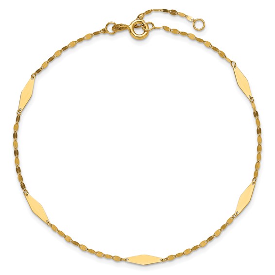 Leslie's Gold Polished Station Anklet