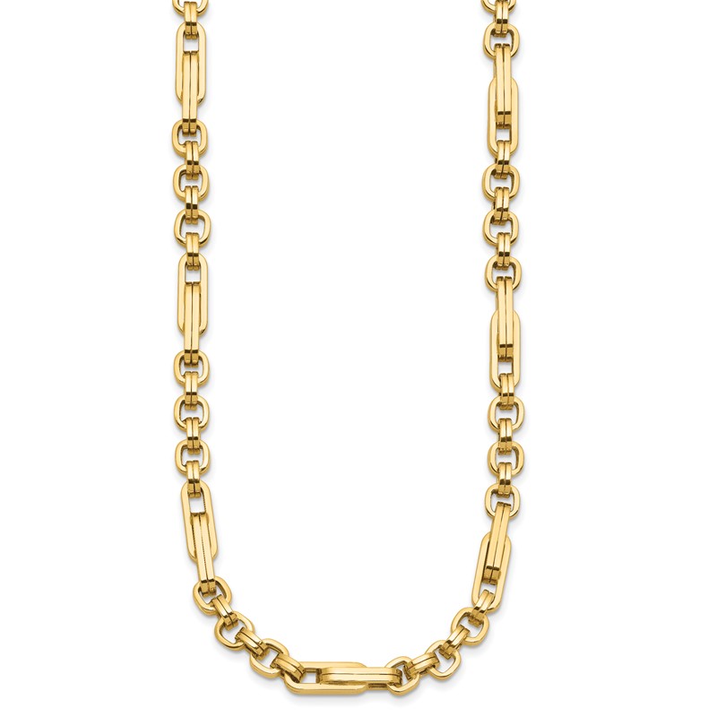 14K Polished Fancy Link Necklace