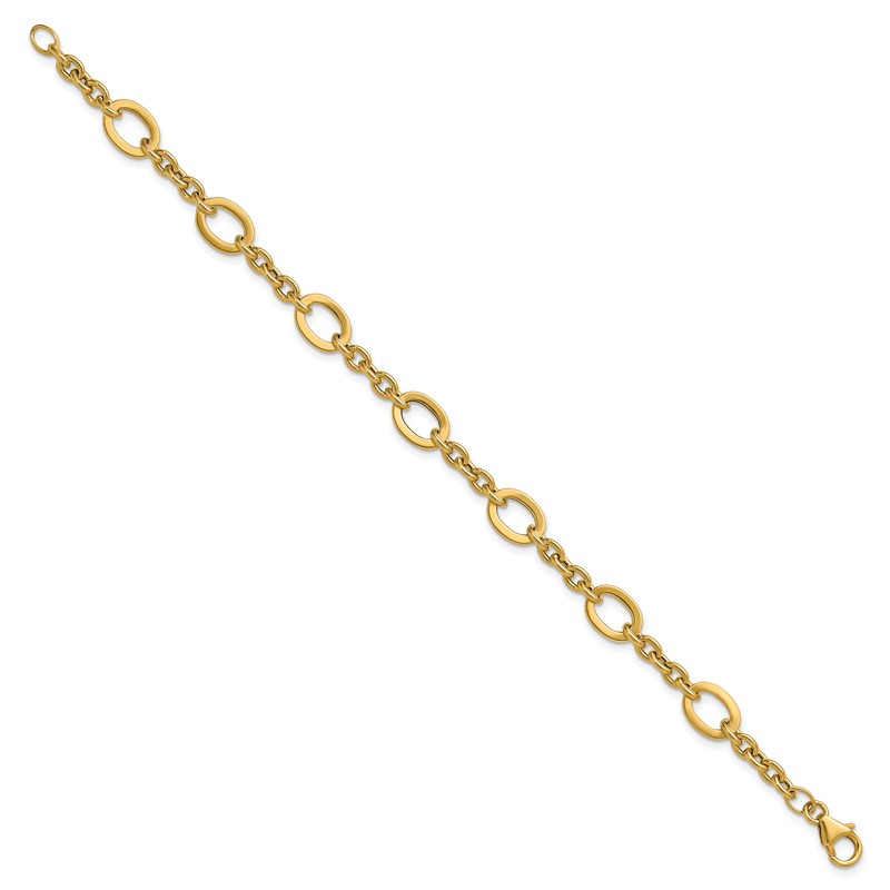 14K Polished Fancy Link Bracelet