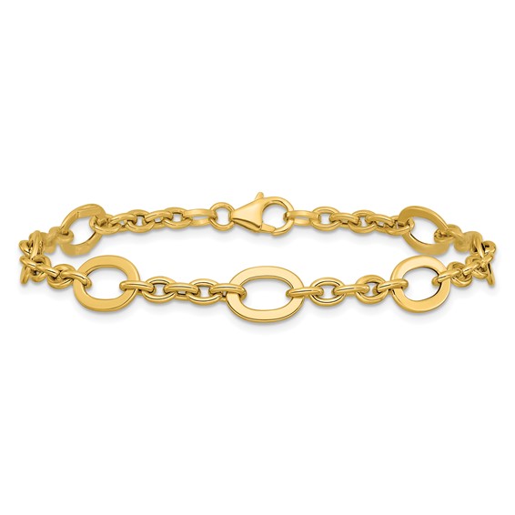 Leslie's 14K Polished Fancy Link Bracelet