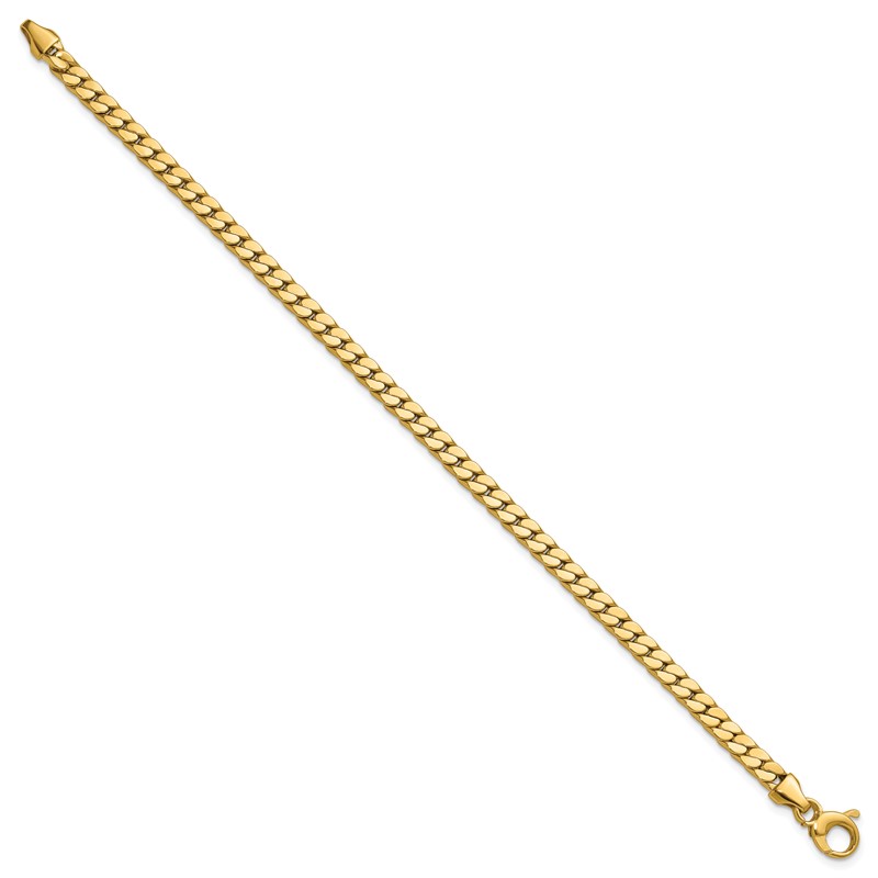 14K Polished Fancy Curb Link Bracelet