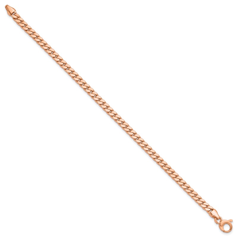 14K Rose Gold Polished Fancy Curb Link Bracelet
