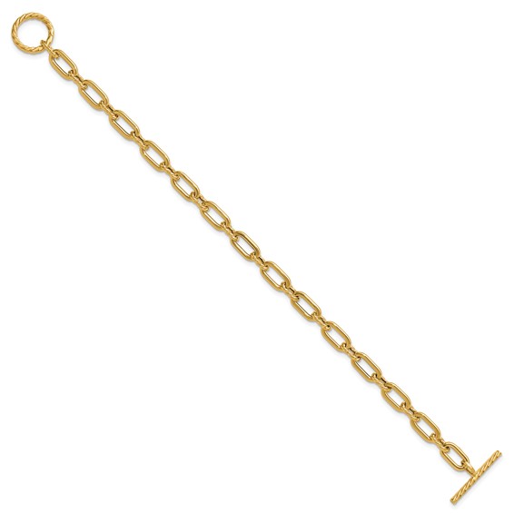 Leslie's 14K Polished and Twisted Fancy Toggle Bracelet
