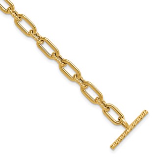 Leslie's 14K Polished and Twisted Fancy Toggle Bracelet