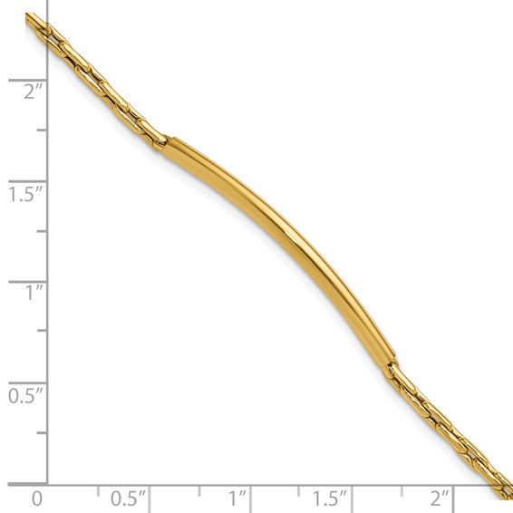 Leslie's 14K Polished Bar Link w/.25in ext. Bracelet