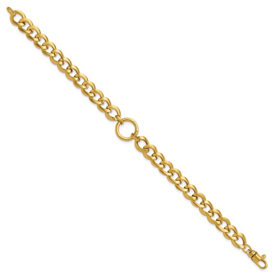 Leslie's 14K Polished Circle Accent Fancy Link Bracelet