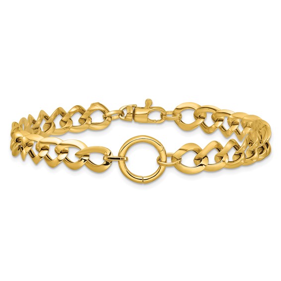 Leslie's 14K Polished Circle Accent Fancy Link Bracelet
