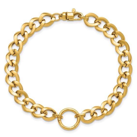 Leslie's 14K Polished Circle Accent Fancy Link Bracelet