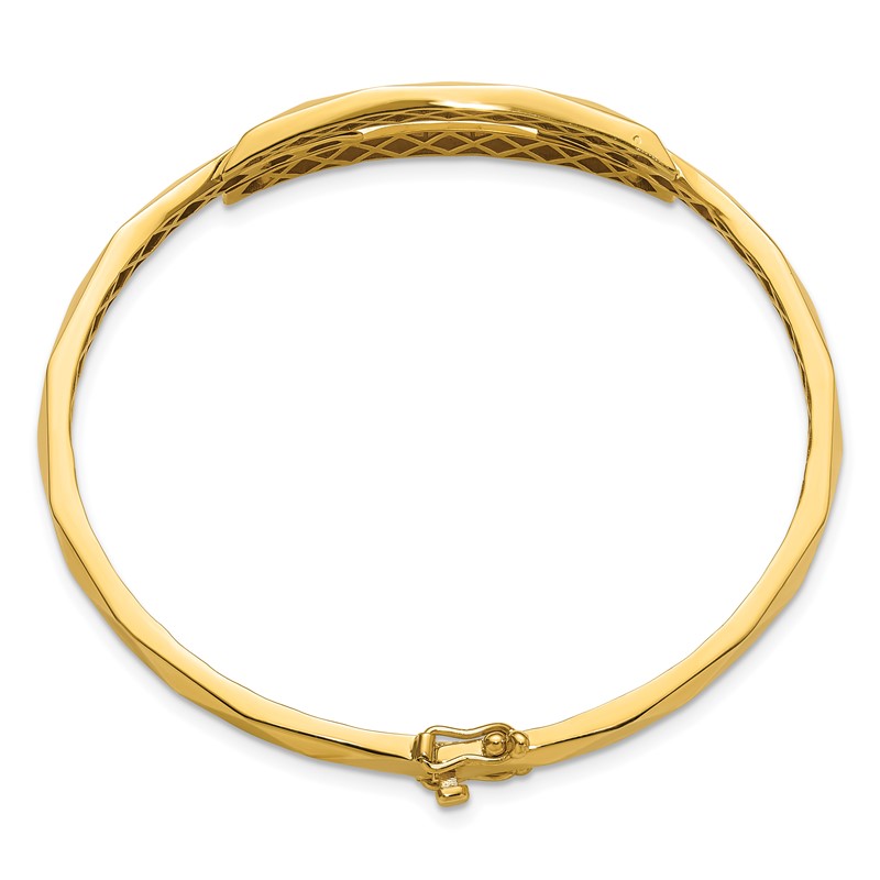 14K Polished Hinged Bangle