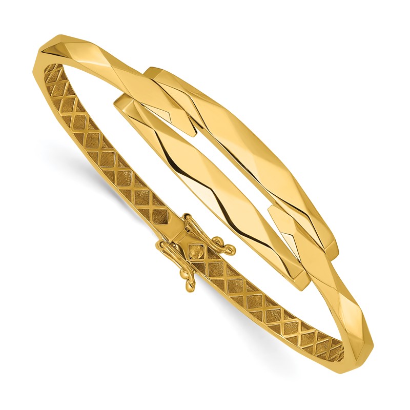 14K Polished Hinged Bangle