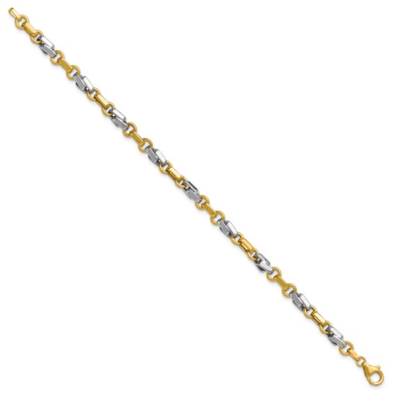 Leslie's 14K w/White Rhodium Polished Fancy Link Bracelet