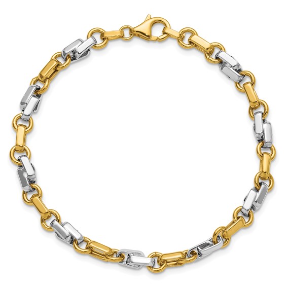 Leslie's 14K w/White Rhodium Polished Fancy Link Bracelet