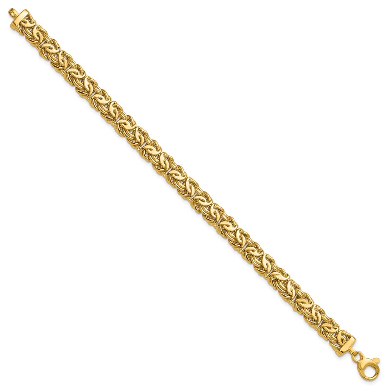 14K Polished 8.0mm Byzantine Link Bracelet