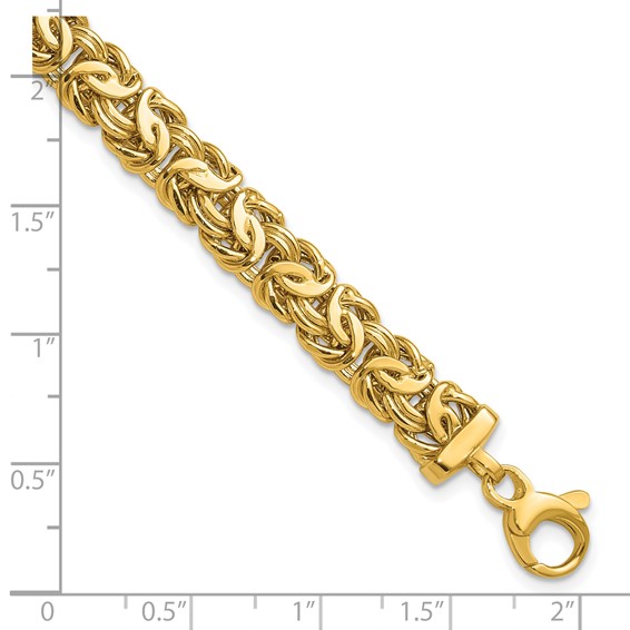 Leslie's 14K Polished 8.0mm Byzantine Link Bracelet