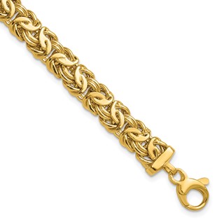 Leslie's 14K Polished 8.0mm Byzantine Link Bracelet