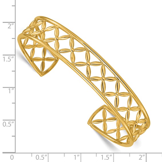 Leslie's 14K Polished Fancy Flexible Cuff Bangle
