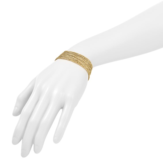 Leslie's 14K Textured Fancy Mesh Multi-strand w/.75in Ext. Bracelet