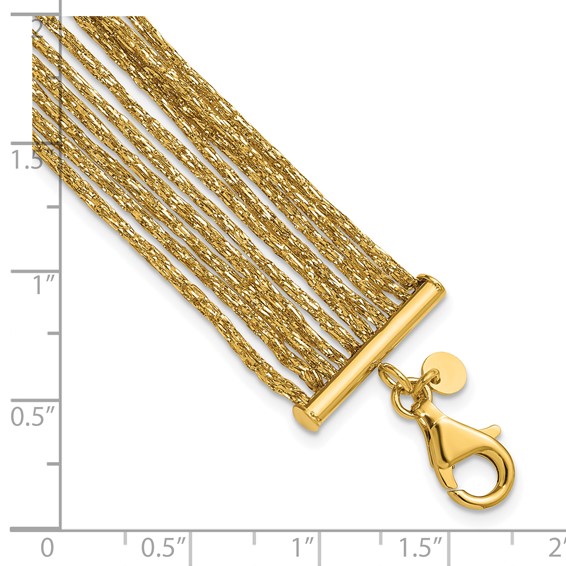 Leslie's 14K Textured Fancy Mesh Multi-strand w/.75in Ext. Bracelet